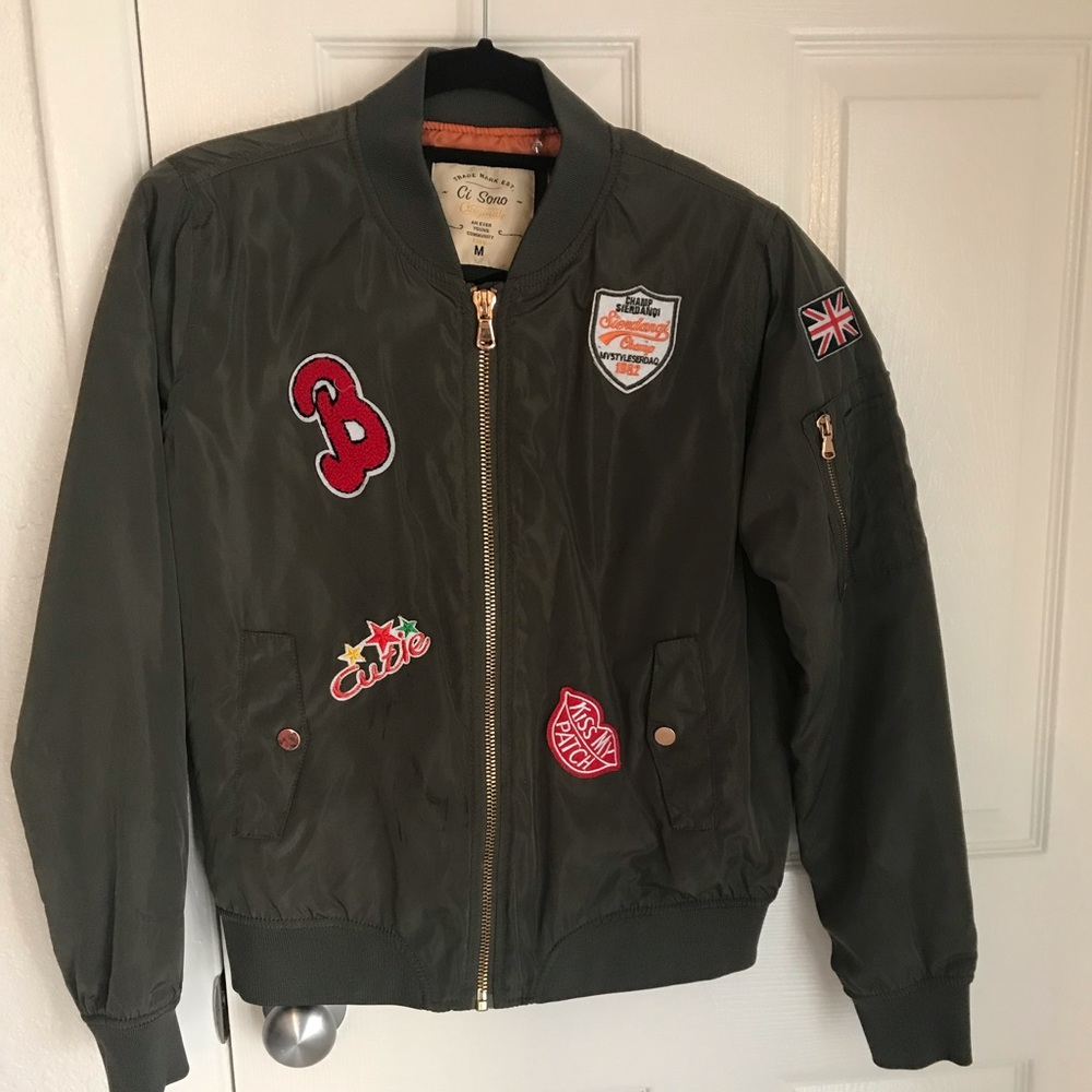Army olive green bomber jacket